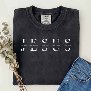 Jesus-tröja, minimalistisk kristen tröja, vägen, sanningen, livet-tröja, tro-tröja i komfortfärger