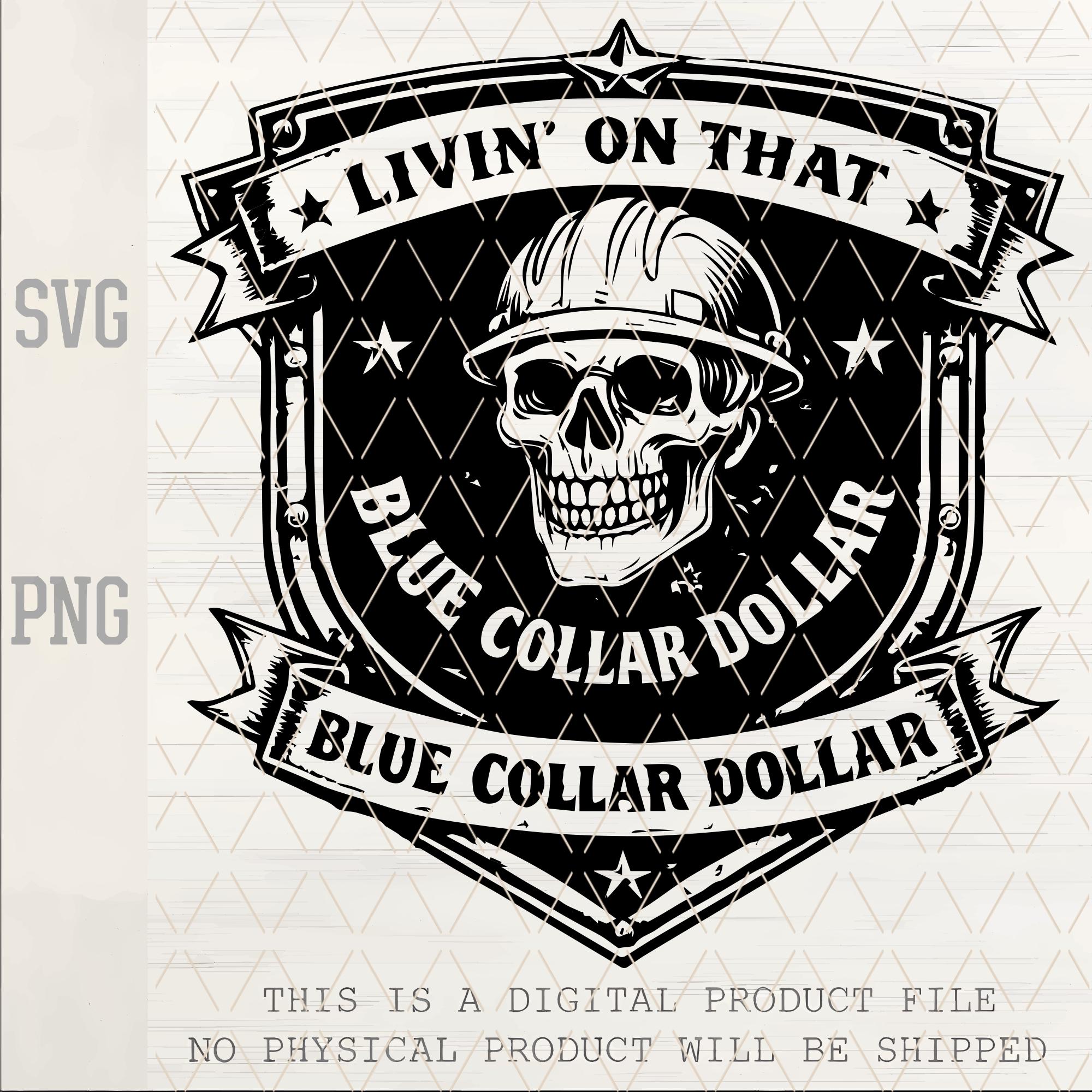 Blue Collar Skull Hard Hat SVG | Western Construction Worker Design ...
