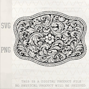 Western Floral Belt Buckle SVG | Coquette Cowgirl Design (Digital Download)