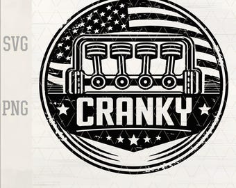 Funny Mechanic SVG – Cranky Piston Car Guy Gift (Digital Download)