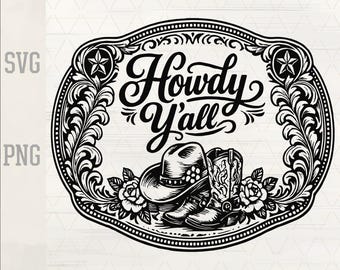 Floral Western Belt Buckle SVG | Cowgirl Laser Cut File