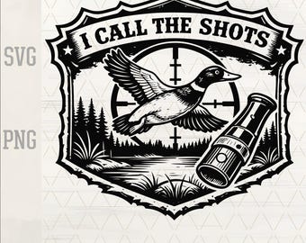 Duck Call SVG | Hunting Crosshair Badge, Laser Cut File