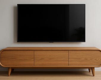 Solid Wood TV Stand with Smooth Fronts and a Clean Scandinavian Look