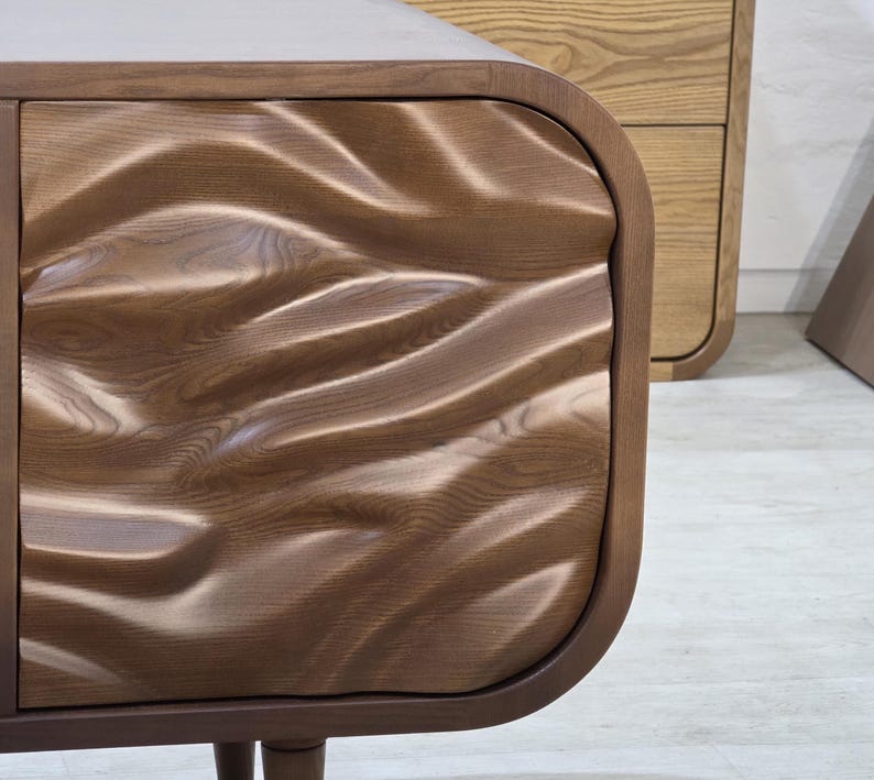 minimalist walnut media console for modern living room