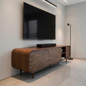 luxury walnut tv stand mid century modern furniture piece