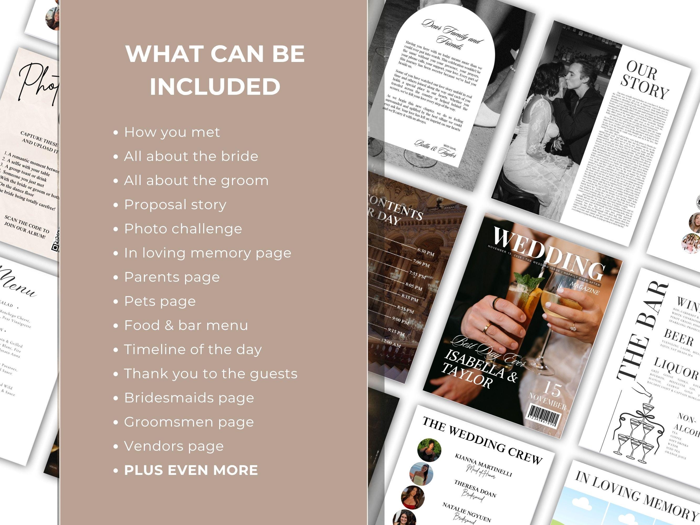 Magazine Program Printed Wedding Magazine Program Custom Wedding Booklet Luxury Wedding ...