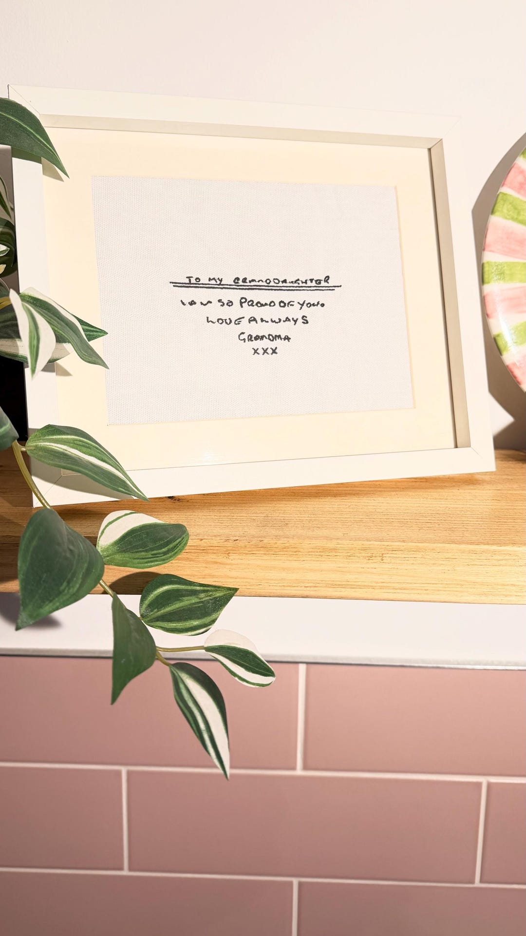 Custom Embroidered Handwriting Frame, Personalised Handwritten Keepsake ...