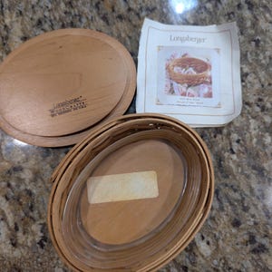 Vintage Signed Longaberger Basket 2003 | American Cancer Society Charity Basket with Lid image 4
