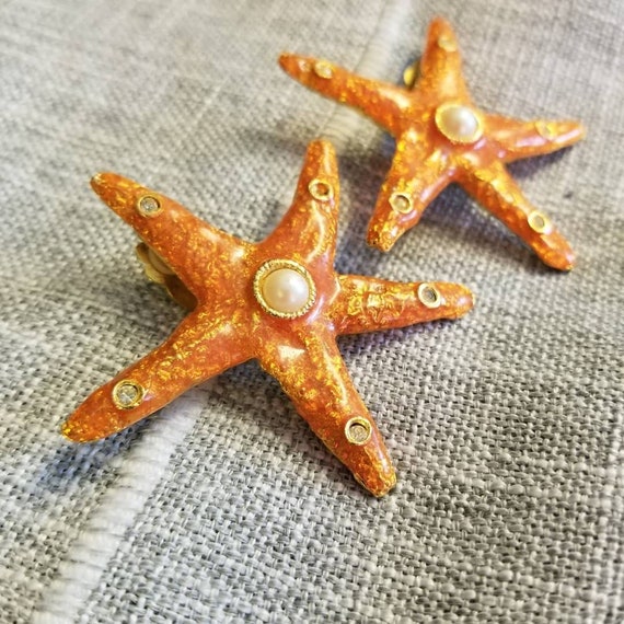 Gerard Yosca Vintage Clip On Earrings //Starfish E