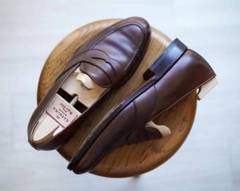 Mocassini da uomo in pelle marrone fatti a mano - Scarpe classiche da ufficio e riunioni