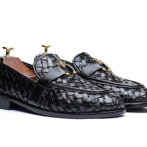 Black and Gold Men Dress Shoes - Etsy