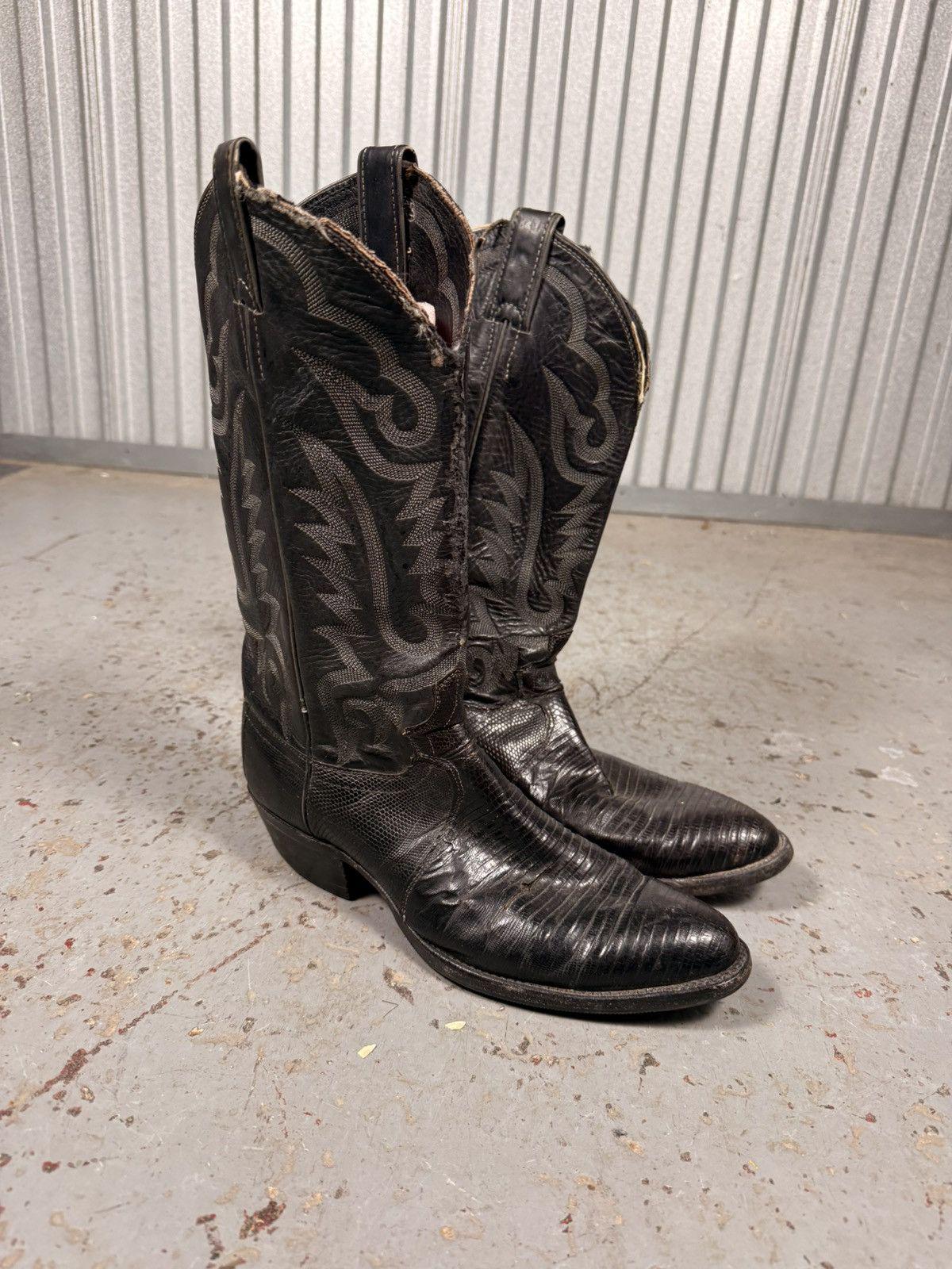 RARE Vintage Tecovas Justin Cowboy Boots Gray‎ Lizard Skin Grey 9D Style S 8357 Olathe Boot Co. | Grey Lizard Boot – Outpost Western Store main image 3
