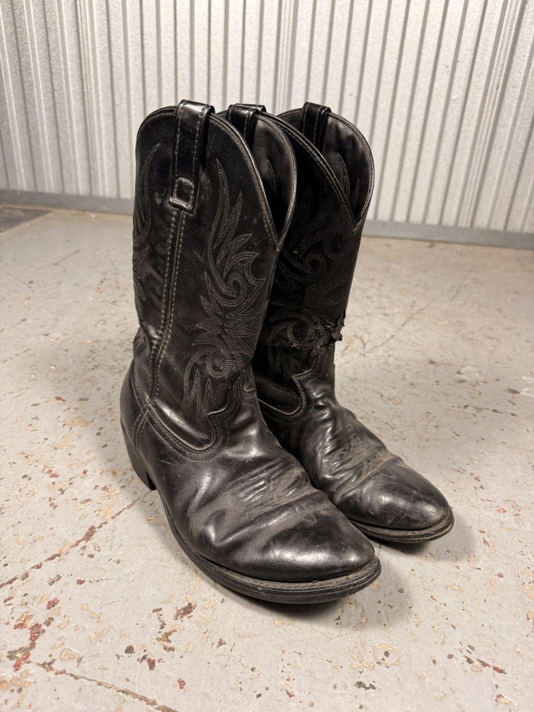 All Black Basic No Frills Cowboy Boots - Etsy