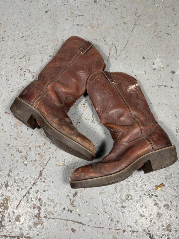 90s Vintage Durango Usa MadeRound toe Cowhide Cowboy Boots