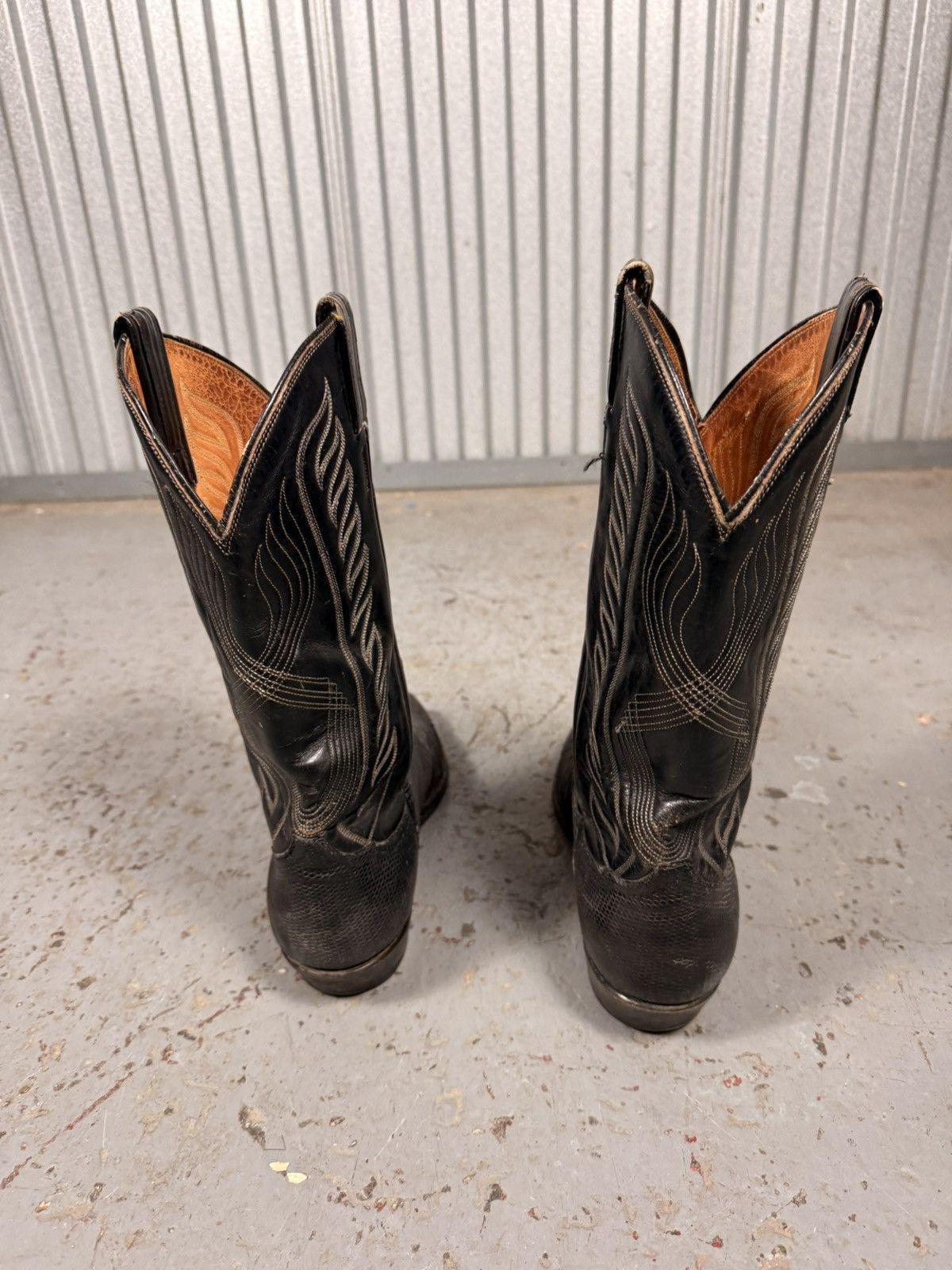 80s Vintage Tony Lama Black Teju Lizard Skin Cowboy Boots - Etsy display picture 1