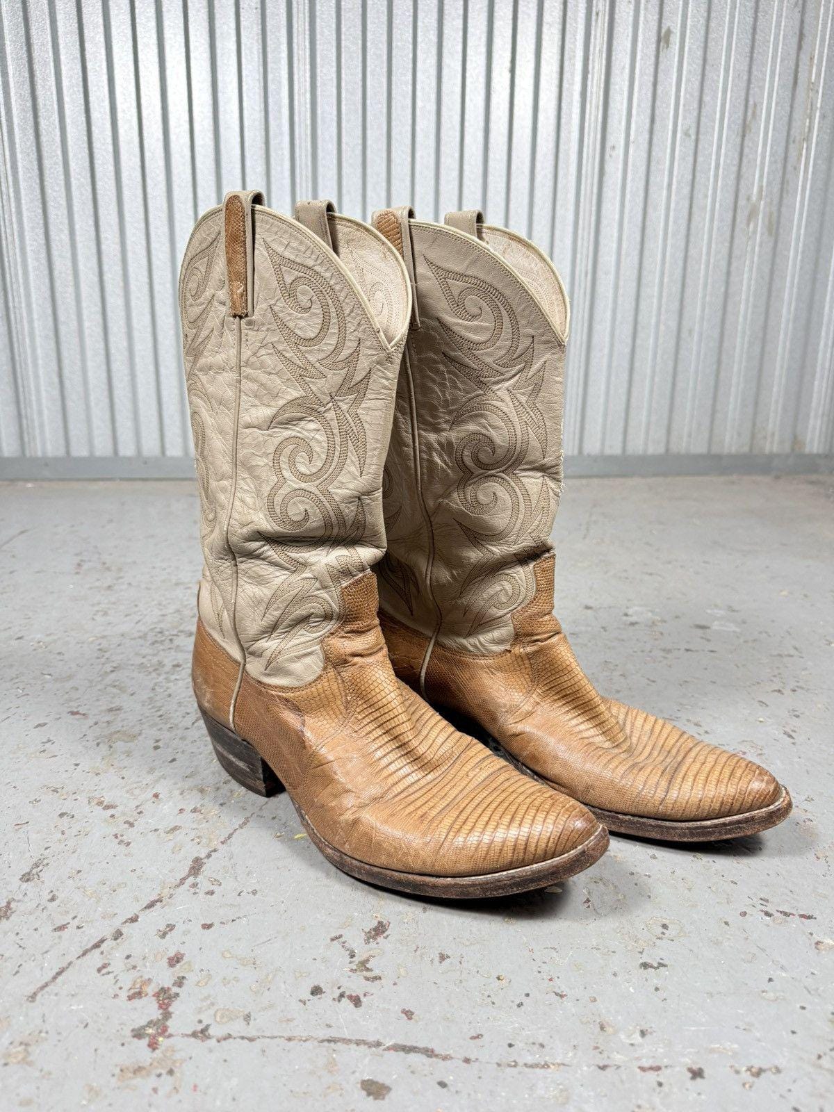 70s Vintage Dan Post Lizard Skin USA Cowboy Boots - Etsy