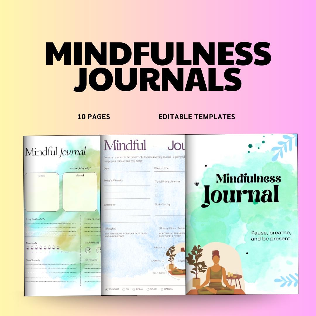 Mindfulness Journal: Editable PDF and Printable Planner - Download the