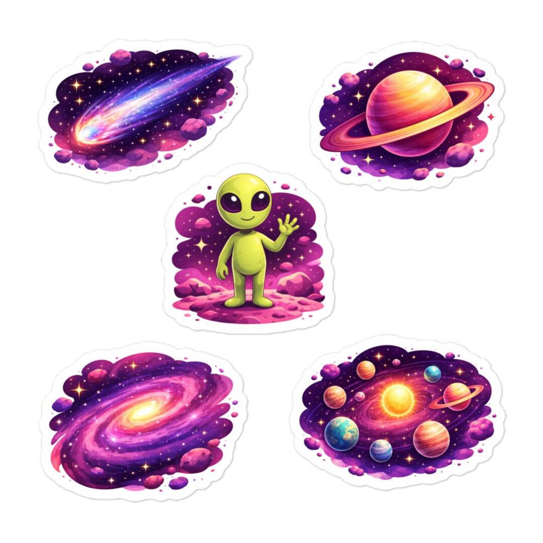 Pack De Stickers Cosmiques – Autocollants Vinyle Espace (lot De 5) - Etsy