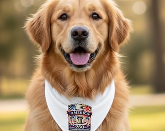 250th America anniversary Pet bandana collar - American Eagle Shield | Patriotic USA 250th anniversary