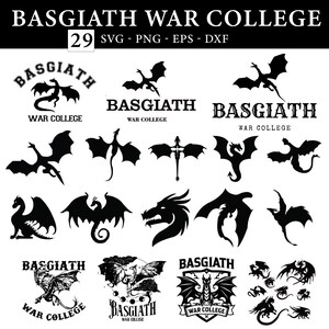 Fjärde flygeln SVG-paket, Basgiath War College SVG PNG, Dragon Rider Cricut-filer, Iron Flame Fantasy Book Clipart
