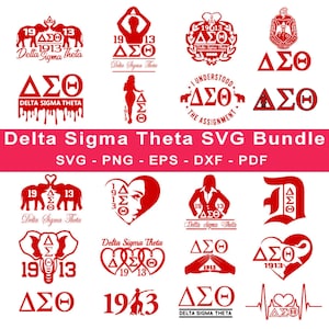 Delta Sigma Theta SVG Bundle, 1913 Hand Sign Cut File, AEO Clipart PNG, Sorority Cricut Design Instant Download