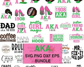 AKA svg, Alpha Kappa Alpha Svg, AKA letter svg, Griekse letters, roze en groen svg, 1908 svg