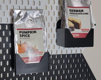 1 LB Coffee bin 4 pack - IKEA Skadis Mount.  Solid wall.