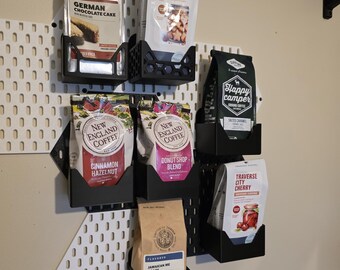 1 LB Coffee bin 4 pack - IKEA Skadis Mount.  Hex wall.
