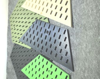 8 Pack - Hex Infinite-Flow Skadis wall panel system - Half-Hex.  (Screw mounting)