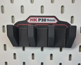 H&K Magazine Holders for IKEA Skadis pegboard.