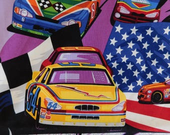 OOP Alexander Henry Fabrics high speed Nascar stock car racing cotton quilt material 2002 | HTF Daytona Days of Thunder textile 1 yd