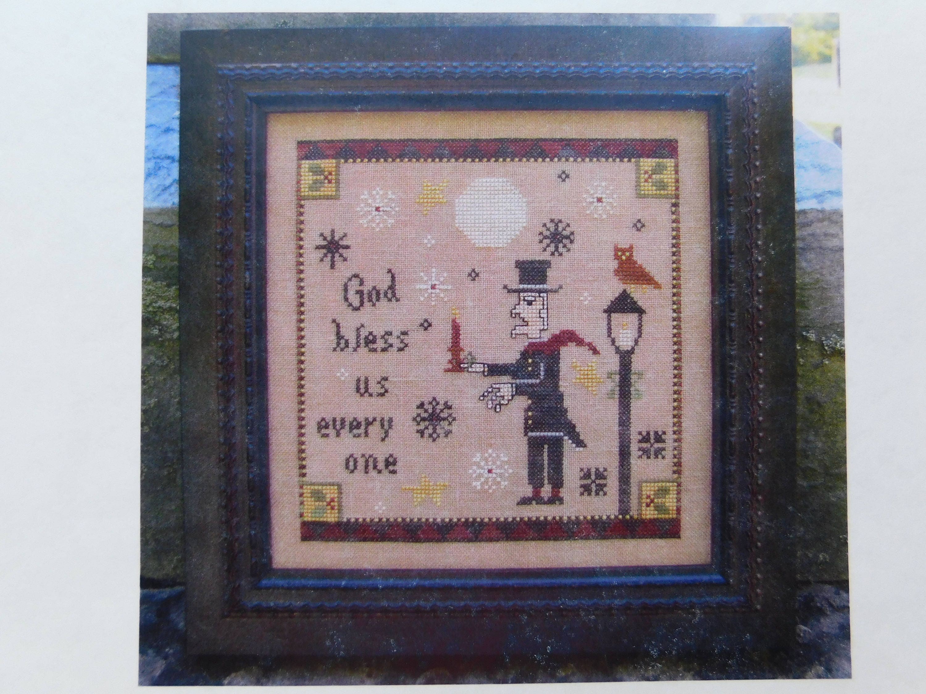 Nip The Primitive Needle Oop God Bless Us Everyone Prim Chart Etsy
