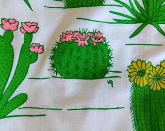 NOS Vested Gentress Sonoran Desert Botanical Garden agave cactus dress / mod Scottsdale Tucson Southwest Palm Springs hand screened shift S