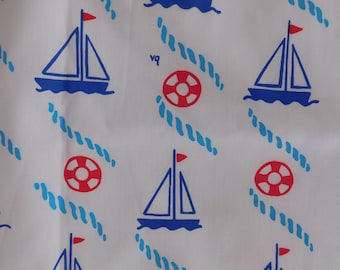 VTG Vested Gentress summer golf resort skirt sz S | NOS hand screen print Nantucket Island clambake sailboat regatta nautical ocean design