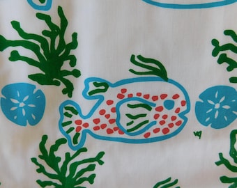 Deadstock Vested Gentress 60s mod Ocean Sunfish Sand Dollar hand screen print skirt | VTG beach wedding resort collectible novelty graphic