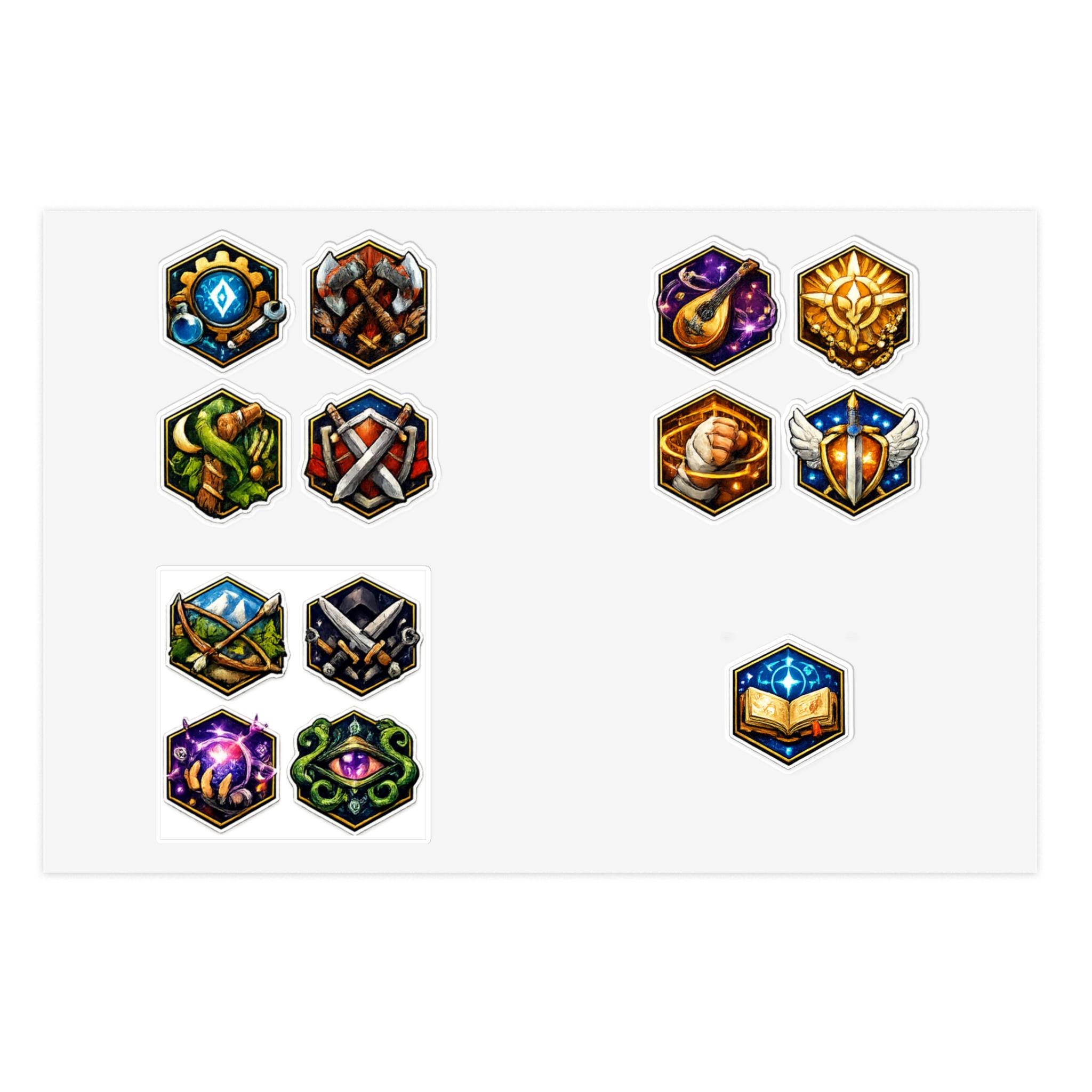 RPG Class Icons Sticker Sheet | Game Achievement Emblems - Etsy