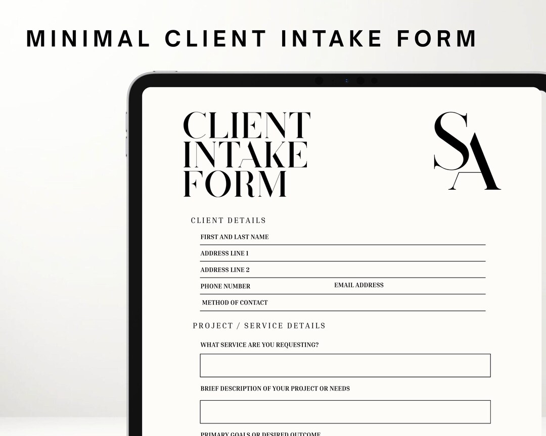 Canva Client Intake Template | Printable, Customizable, Editable | for ...