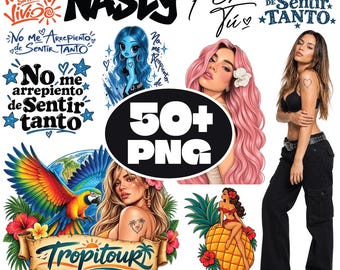 Karol G Album PNG Bundle, Latin Pop Art, Tropical Music Graphics (Digital Download)