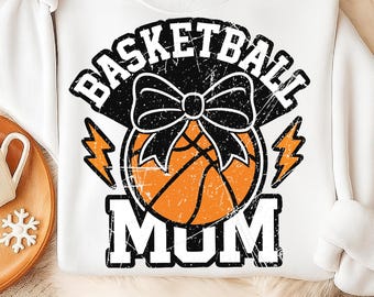 Basketball Mom SVG: Bow Basketball Shirt Design PNG (Digital Download)