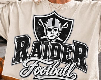 Raiders Football Clipart: Vintage Sportswear Design (Digital Download)
