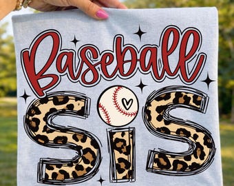 Baseball Sister PNG: Sports Mom Game Day Shirt Design (Digital Download)