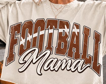 Football Mama PNG, Vintage Leather Texture, Game Day Design (Digital Download)