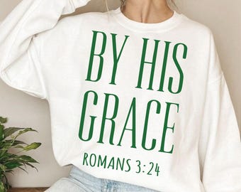 SVG "Pela Sua Graça" – Versículo Bíblico Romanos 3:23-24 - Design de Fé (Download Digital)