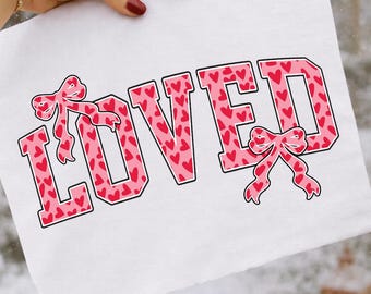 Christian Valentine PNG, “Loved” John 3:16 Bible Verse Design
