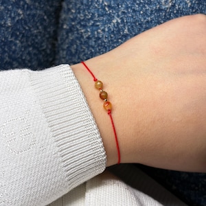 Jade Protection Bracelet | Minimalist Gemstone Bracelet Gift, Adjustable Red String