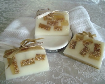 Honey Almond Oats Soap: Gentle Exfoliating Facial Bar goats milk and glycerin