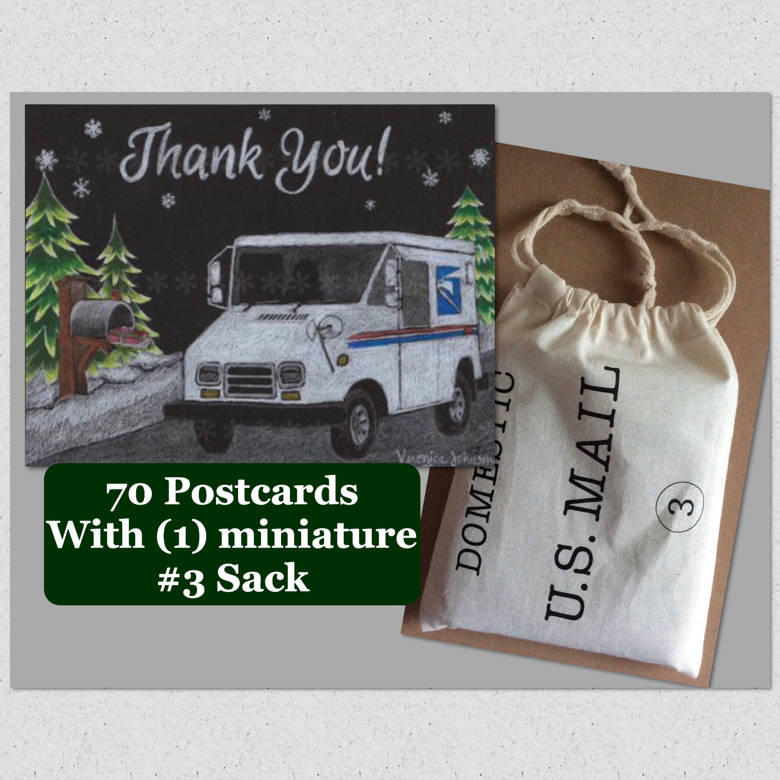 LLV Letter Carrier Thank You Post Cards postal postcards © Etsy