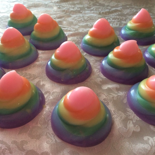 Rainbow poop soap, unicorn turd soap