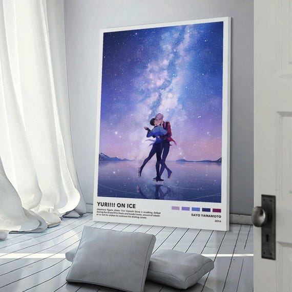 Minimalist Anime on Ice Poster Picture Print Living Room Walls
