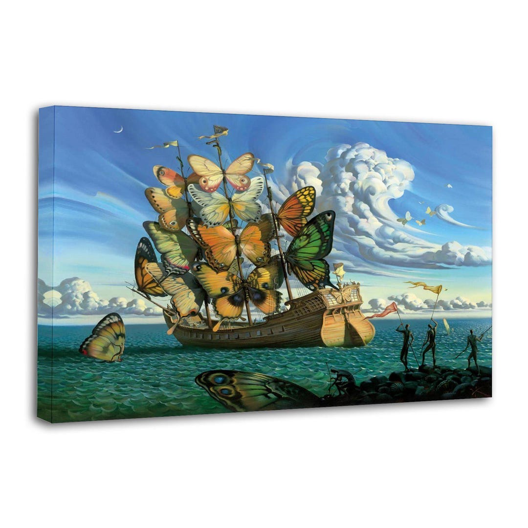 Surrealist Departure of the Winged Ship Poster Picture Print Living ...